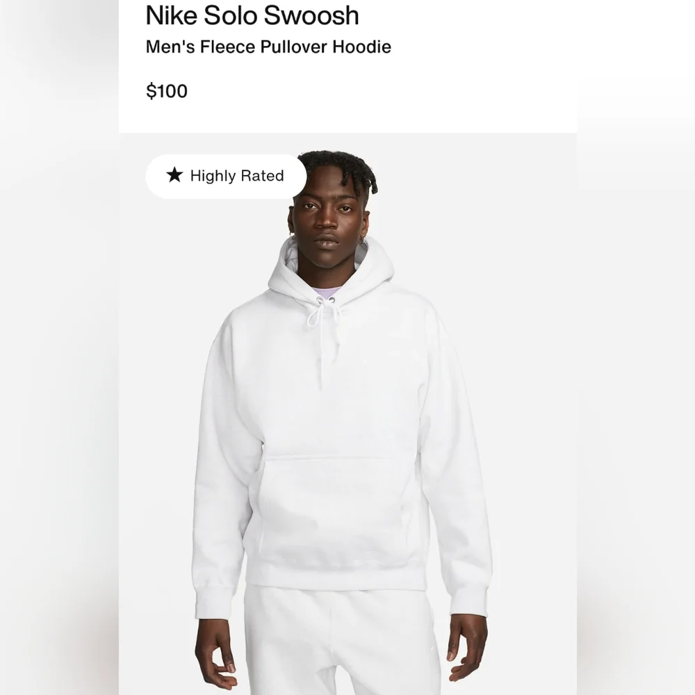 Unisex Nike Solo Swoosh Fleece Pullover Hoodie - Large